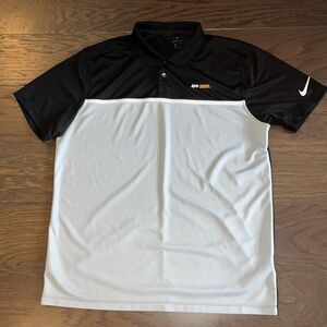Nike Appalachian App State Mountaineers Dri Fit golf polo Black White shirt L